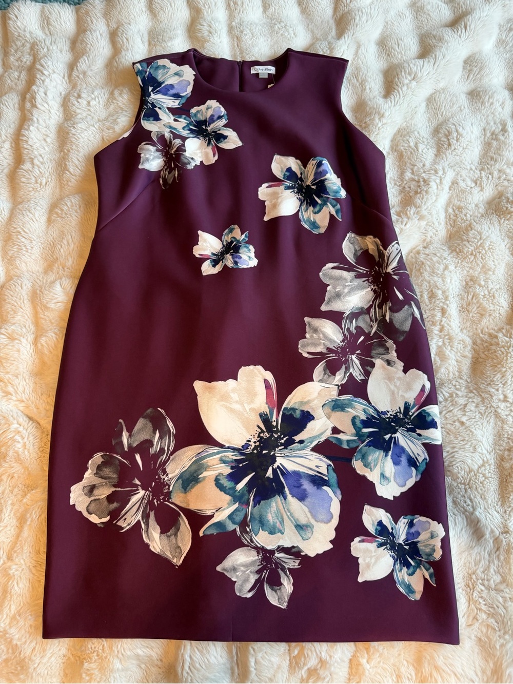 Calvin Klein Hestia Burgundy Floral Sheath Dress NWT 20W